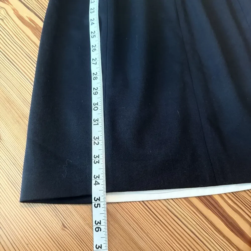 Theory Nyasha Dress Sz 6 Black/White Stretch Wool Career Piece Minimalist Office - Picture 10 of 12